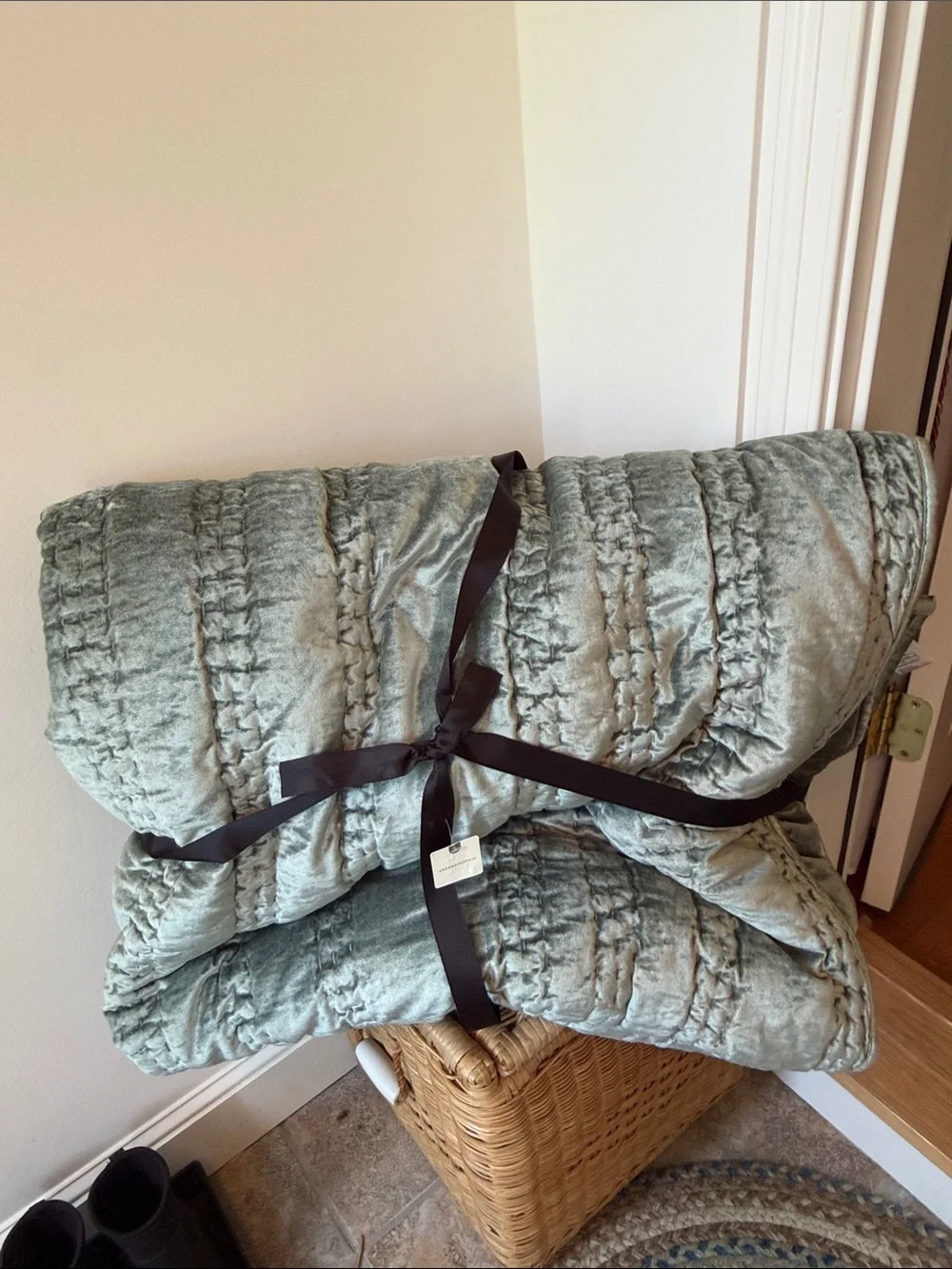 Anthropologie Lustered Velvet Alastair Quilt Size Queen NWT